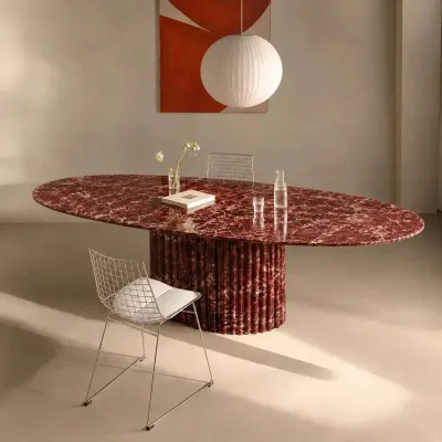 Tables de jardin - Table à manger - 200X100X75cm - Valleyra - Marbre Rosso Levano - STONE VALLEY