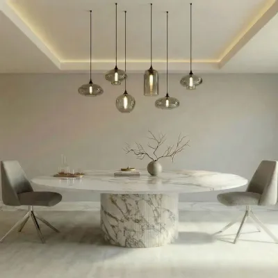 Lawn tables - Dining Tables -150X150X75 cm - Ocel - Marbre Statuario Michelangelo Carrara - STONE VALLEY