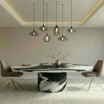 Tables de jardin - Tables à manger - 180X180X75 cm - Ocel - Marbre Panda - STONE VALLEY