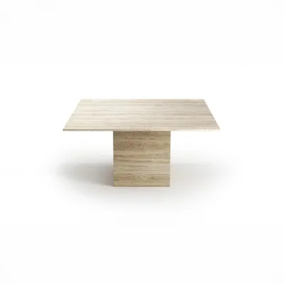 Dining Tables - Dining Tables -100X100X75 cm - Carrera - Travertin Classique - STONE VALLEY