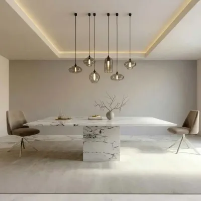 Tables Salle à Manger - Tables à manger - 120X120X75 cm - Carrera - Marbre Statuario Michelangelo Carrara - STONE VALLEY