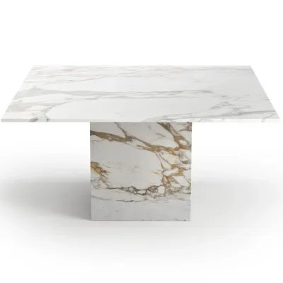 Tables pour hôtels - Table à manger - 150X150X75cm - Carrera - Marbre Calacatta Oro - STONE VALLEY