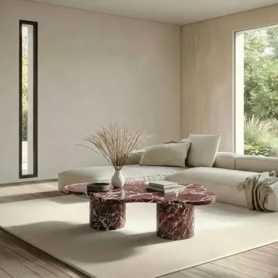 Tables de jardin - Tables basses - 110X70X40 cm - Nunoca - Marbre Rosso Levano - STONE VALLEY