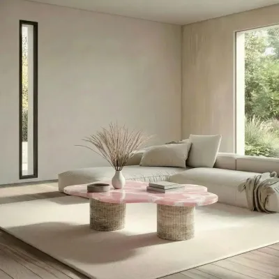 Tables de jardin - Tables basses - 110X70X40 cm - Nunoca - Onyx Rose - STONE VALLEY