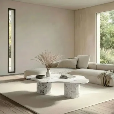 Tables de jardin - Tables basses - 130X80X40 cm - Nunoca - Marbre Statuario Michelangelo Carrara - STONE VALLEY