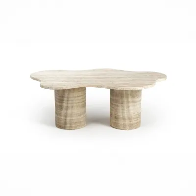 Tables de jardin - Tables basses - 130X80X40 cm - Nunoca - Travertin Classique - STONE VALLEY