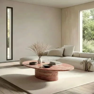 Tables for hotels - Coffee tables -140X80X40 cm - Valleyra - Travertin Rouge - STONE VALLEY