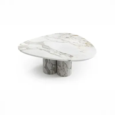 Tables pour hôtels - Table basse - 80X80X40cm - Rivage - Marbre Calacatta Oro - STONE VALLEY