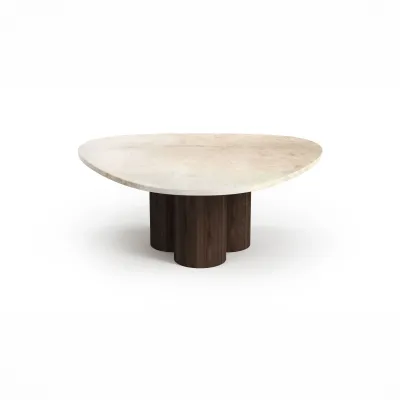 Tables de jardin - Tables basses - 100X100X40 cm - Rivage - Marbre Crema - STONE VALLEY