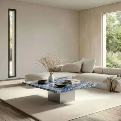 Tables de jardin - Table basse - 90X90X40cm - Carrera - Granit Blue Bahia - STONE VALLEY