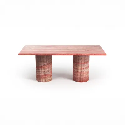 Tables pour hôtels - Tables basses - 100X50X40 cm - Jaspura - Travertin Rouge - STONE VALLEY