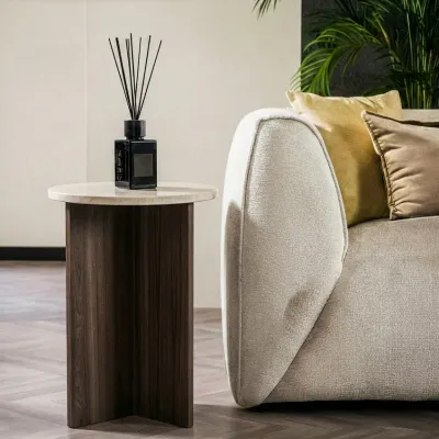 Lawn tables - Other tables -45X45X55 cm - Ocel - Marbre Crema - STONE VALLEY