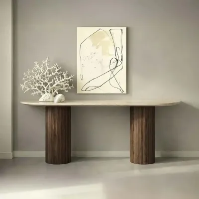 Console table - Console table -180X40X85 cm - Ombrure - Marbre Crema - STONE VALLEY