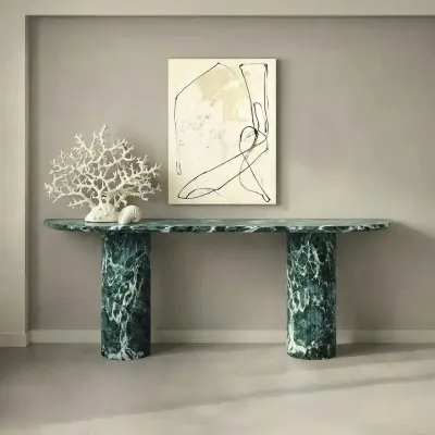 Lawn tables - Console table -180X40X85 cm - Ombrure - Marbre Verde Alpi - STONE VALLEY