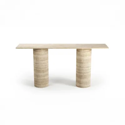 Console table - Console table -160X40X85 cm - Ombrure - Travertin Classique - STONE VALLEY
