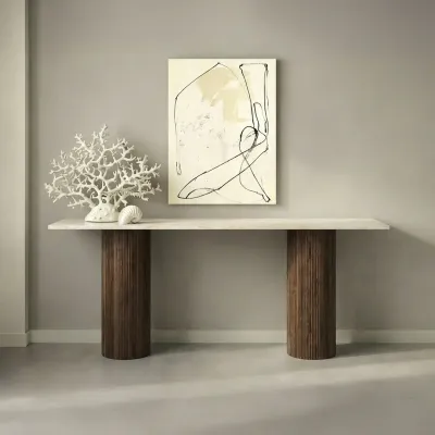 Lawn tables - Console table -180X40X85 cm - Ombrure - Marbre Crema - STONE VALLEY