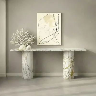 Tables for hotels - Console table -180X40X85 cm - Ombrure - Marbre Calacatta Oro - STONE VALLEY