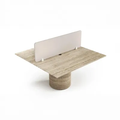 Mobilier et rangements pour bureau - bureauX - 140X140X75cm - Escalerion - Travertin Classique - STONE VALLEY
