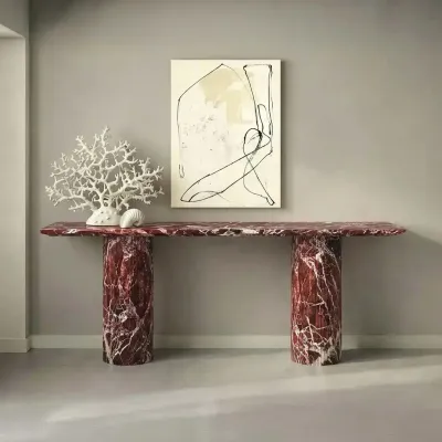 Tables for hotels - Console table -180X40X85 cm - Ombrure - Marbre Rosso Levano - STONE VALLEY