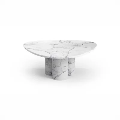 Tables de jardin - Table basse- 100X100X40cm - Rivage - Marbre Statuario Michelangelo - STONE VALLEY