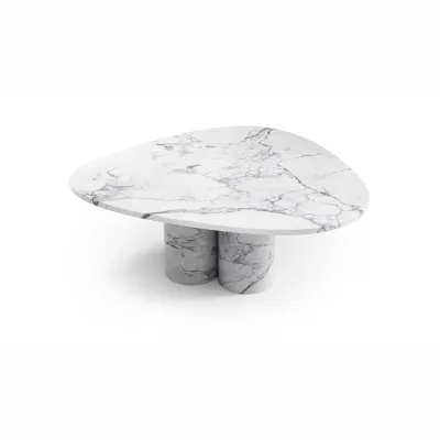 Tables de jardin - Table basse- 100X100X40cm - Rivage - Marbre Statuario Michelangelo - STONE VALLEY