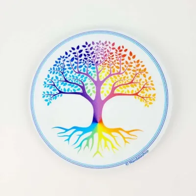 Gifts - Tree of Life (white background) soft touch Magnet - MANDALASHOP
