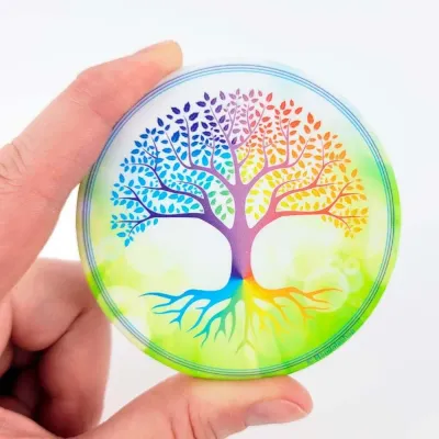 Gifts - Tree of Life (green background) soft touch Magnet - MANDALASHOP