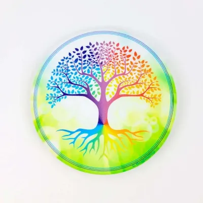 Gifts - Tree of Life (green background) soft touch Magnet - MANDALASHOP