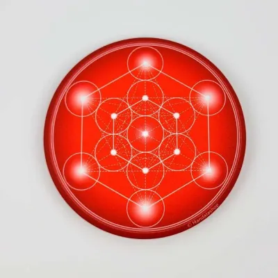 Gifts - Metatron's Cube soft touch Magnet- red (7 colours at choice) - MANDALASHOP