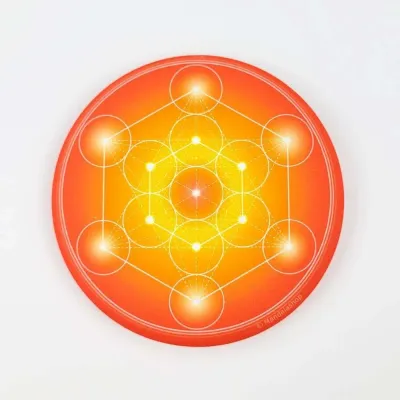 Gifts - Metatron's Cube soft touch Magnet - orange (7 colours at choice) - MANDALASHOP