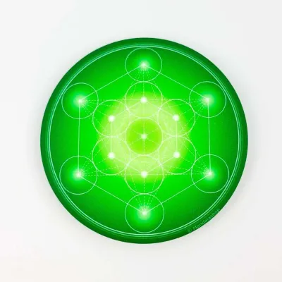 Gifts - Metatron's Cube soft touch Magnet - green (7 colours at choice) - MANDALASHOP