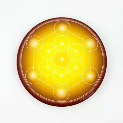 Gifts - Metatron's Cube soft touch Magnet - yellow (7 colours at choice) - MANDALASHOP