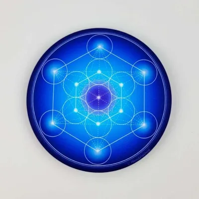 Gifts - Metatron's Cube soft touch Magnet - blue (7 colours at choice) - MANDALASHOP