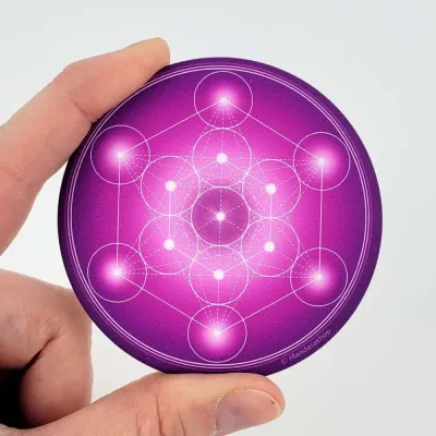 Gifts - Metatron's Cube soft touch Magnet - purple (7 colours at choice) - MANDALASHOP
