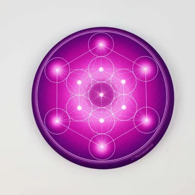 Gifts - Metatron's Cube soft touch Magnet - purple (7 colours at choice) - MANDALASHOP