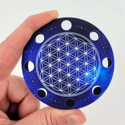 Gifts - Moon phases Flower of Life soft touch Magnet - MANDALASHOP