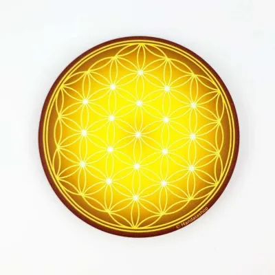 Gifts - Flower of Life soft touch Magnet - yellow (7 colours at choice) - MANDALASHOP