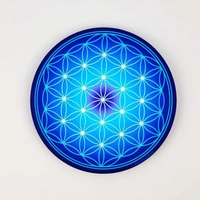 Gifts - Flower of Life soft touch Magnet - blue (7 colours at choice) - MANDALASHOP