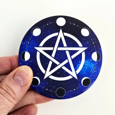 Gifts - Pentacle & moon phases soft touch Magnet - MANDALASHOP