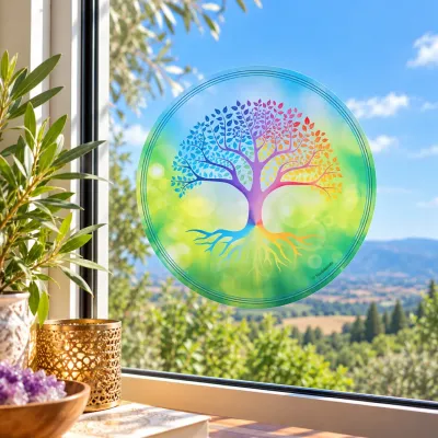 Decorative objects - Repositionable window sticker Tree of Life - MANDALASHOP