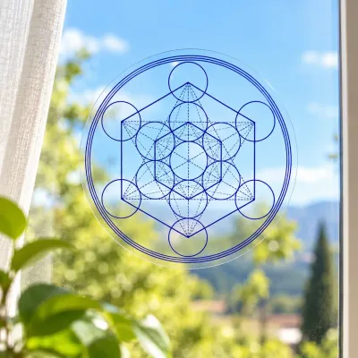 Decorative objects - Transparent Metatron Window Sticker - MANDALASHOP