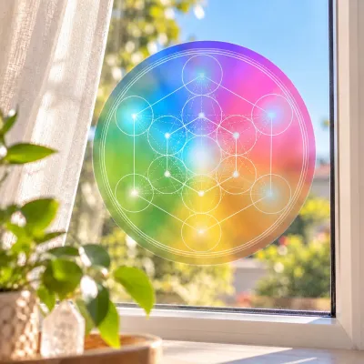 Decorative objects - Repositionable window sticker Metatron's Cube - MANDALASHOP
