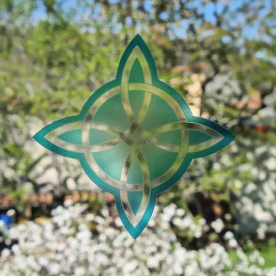 Decorative objects - Blue openwork Witches Knot window sticker - MANDALASHOP
