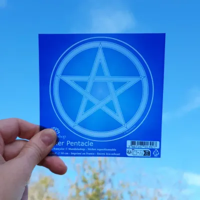 Decorative objects - Blue Pentacle Window Sticker - MANDALASHOP