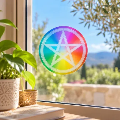 Decorative objects - Repositionable window sticker Pentacle - MANDALASHOP