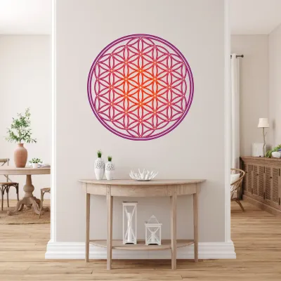 Decorative objects - Antique Flower of Life wall sticker - MANDALASHOP