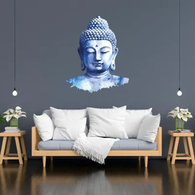 Decorative objects - Blue Buddha wall sticker - MANDALASHOP