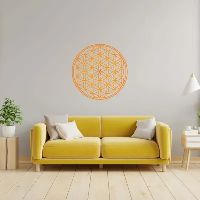 Decorative objects - Flower of Life wall sticker - orange (7 colors to choose from) - MANDALASHOP