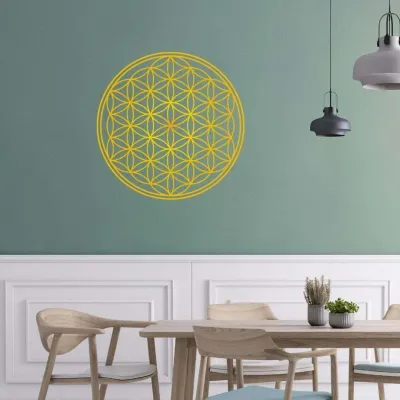 Decorative objects - Flower of Life wall sticker -yellow (7 colors to choose from) - MANDALASHOP