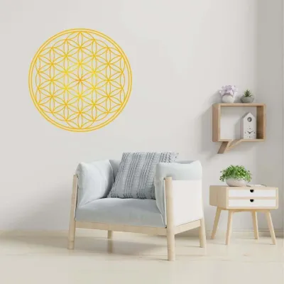 Decorative objects - Flower of Life wall sticker -yellow (7 colors to choose from) - MANDALASHOP